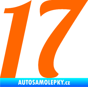 Samolepka Startovní číslo 17 typ 3        Fluorescentní oranžová