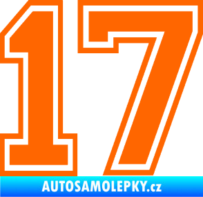 Samolepka Startovní číslo 17 typ 4 Fluorescentní oranžová