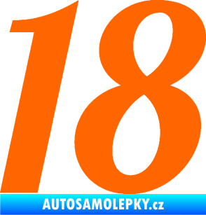 Samolepka Startovní číslo 18 typ 3         Fluorescentní oranžová