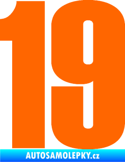 Samolepka Startovní číslo 19 typ 2      Fluorescentní oranžová