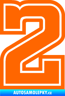 Samolepka Startovní číslo 2 typ 5 Fluorescentní oranžová