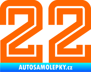 Samolepka Startovní číslo 22 typ 7 Fluorescentní oranžová
