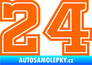 Samolepka Startovní číslo 24 typ 5 Fluorescentní oranžová