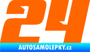 Samolepka Startovní číslo 24 typ 6 Fluorescentní oranžová