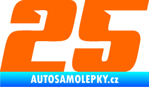Samolepka Startovní číslo 25 typ 6 Fluorescentní oranžová