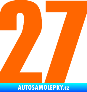 Samolepka Startovní číslo 27 typ 2     Fluorescentní oranžová