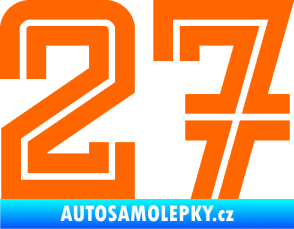 Samolepka Startovní číslo 27 typ 7 Fluorescentní oranžová