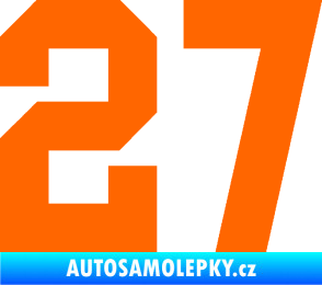 Samolepka Startovní číslo 27 Fluorescentní oranžová