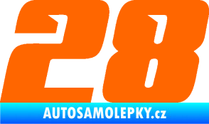 Samolepka Startovní číslo 28 typ 6 Fluorescentní oranžová