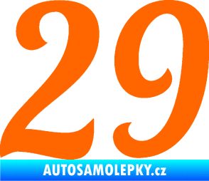 Samolepka Startovní číslo 29 typ 3 Fluorescentní oranžová