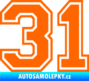 Samolepka Startovní číslo 31 typ 4 Fluorescentní oranžová