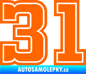 Samolepka Startovní číslo 31 typ 5 Fluorescentní oranžová