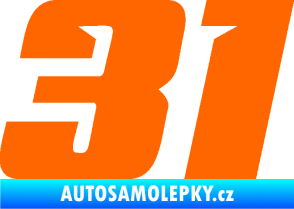 Samolepka Startovní číslo 31 typ 6 Fluorescentní oranžová