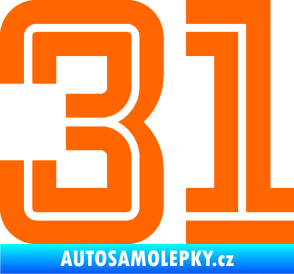 Samolepka Startovní číslo 31 typ 7 Fluorescentní oranžová