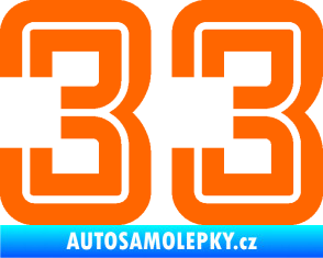 Samolepka Startovní číslo 33 typ 7 Fluorescentní oranžová