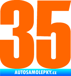 Samolepka Startovní číslo 35 typ 2  Fluorescentní oranžová