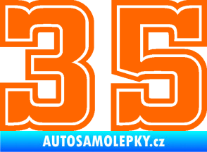Samolepka Startovní číslo 35 typ 5 Fluorescentní oranžová