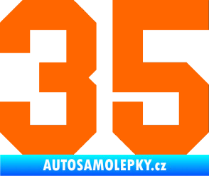 Samolepka Startovní číslo 35 Fluorescentní oranžová