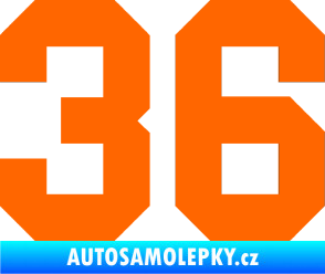 Samolepka Startovní číslo 36 Fluorescentní oranžová