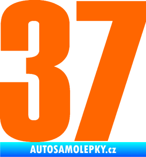 Samolepka Startovní číslo 37 typ 2    Fluorescentní oranžová