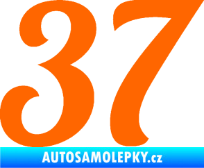 Samolepka Startovní číslo 37 typ 3  Fluorescentní oranžová