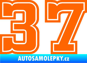 Samolepka Startovní číslo 37 typ 5 Fluorescentní oranžová