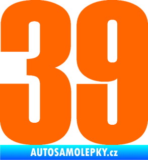 Samolepka Startovní číslo 39 typ 2      Fluorescentní oranžová