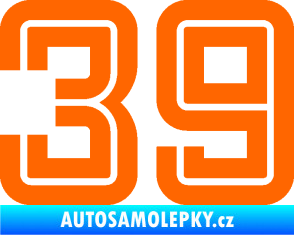 Samolepka Startovní číslo 39 typ 7 Fluorescentní oranžová