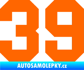Samolepka Startovní číslo 39 Fluorescentní oranžová