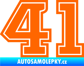 Samolepka Startovní číslo 41 typ 5 Fluorescentní oranžová