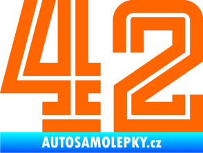 Samolepka Startovní číslo 42 typ 7 Fluorescentní oranžová