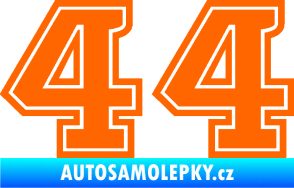 Samolepka Startovní číslo 44 typ 5 Fluorescentní oranžová