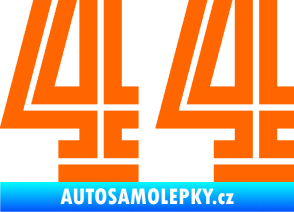 Samolepka Startovní číslo 44 typ 7 Fluorescentní oranžová