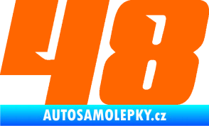 Samolepka Startovní číslo 48 typ 6 Fluorescentní oranžová