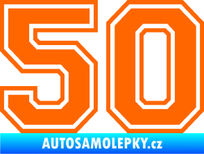 Samolepka Startovní číslo 50 typ 4 Fluorescentní oranžová