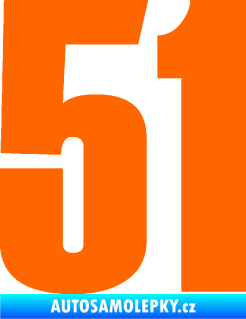 Samolepka Startovní číslo 51 typ 2 Fluorescentní oranžová