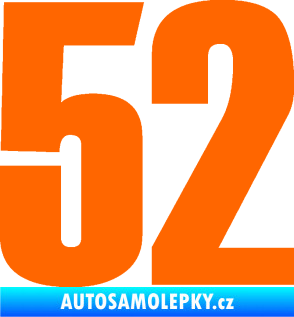 Samolepka Startovní číslo 52 typ 2  Fluorescentní oranžová