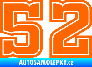 Samolepka Startovní číslo 52 typ 5 Fluorescentní oranžová