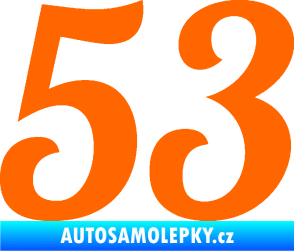 Samolepka Startovní číslo 53 typ 3 Fluorescentní oranžová