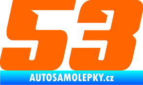 Samolepka Startovní číslo 53 typ 6 Fluorescentní oranžová