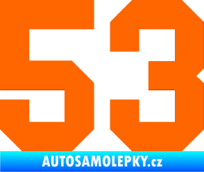 Samolepka Startovní číslo 53 Fluorescentní oranžová