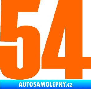 Samolepka Startovní číslo 54 typ 2   Fluorescentní oranžová