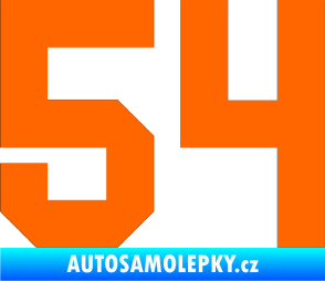 Samolepka Startovní číslo 54 Fluorescentní oranžová