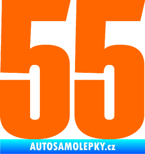 Samolepka Startovní číslo 55 typ 2   Fluorescentní oranžová