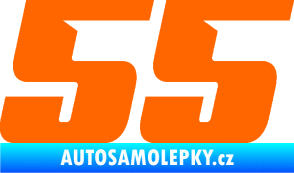 Samolepka Startovní číslo 55 typ 6 Fluorescentní oranžová