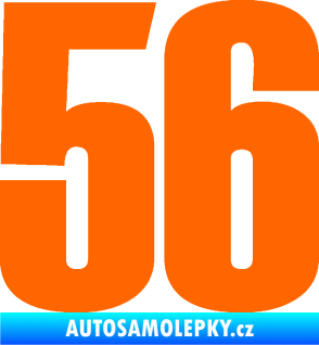 Samolepka Startovní číslo 56 typ 2   Fluorescentní oranžová