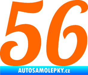 Samolepka Startovní číslo 56 typ 3 Fluorescentní oranžová