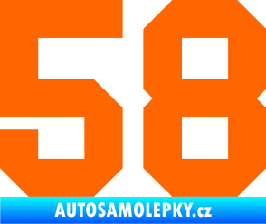 Samolepka Startovní číslo 58 Fluorescentní oranžová