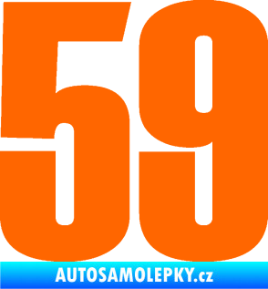 Samolepka Startovní číslo 59 typ 2    Fluorescentní oranžová