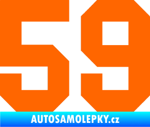 Samolepka Startovní číslo 59 Fluorescentní oranžová